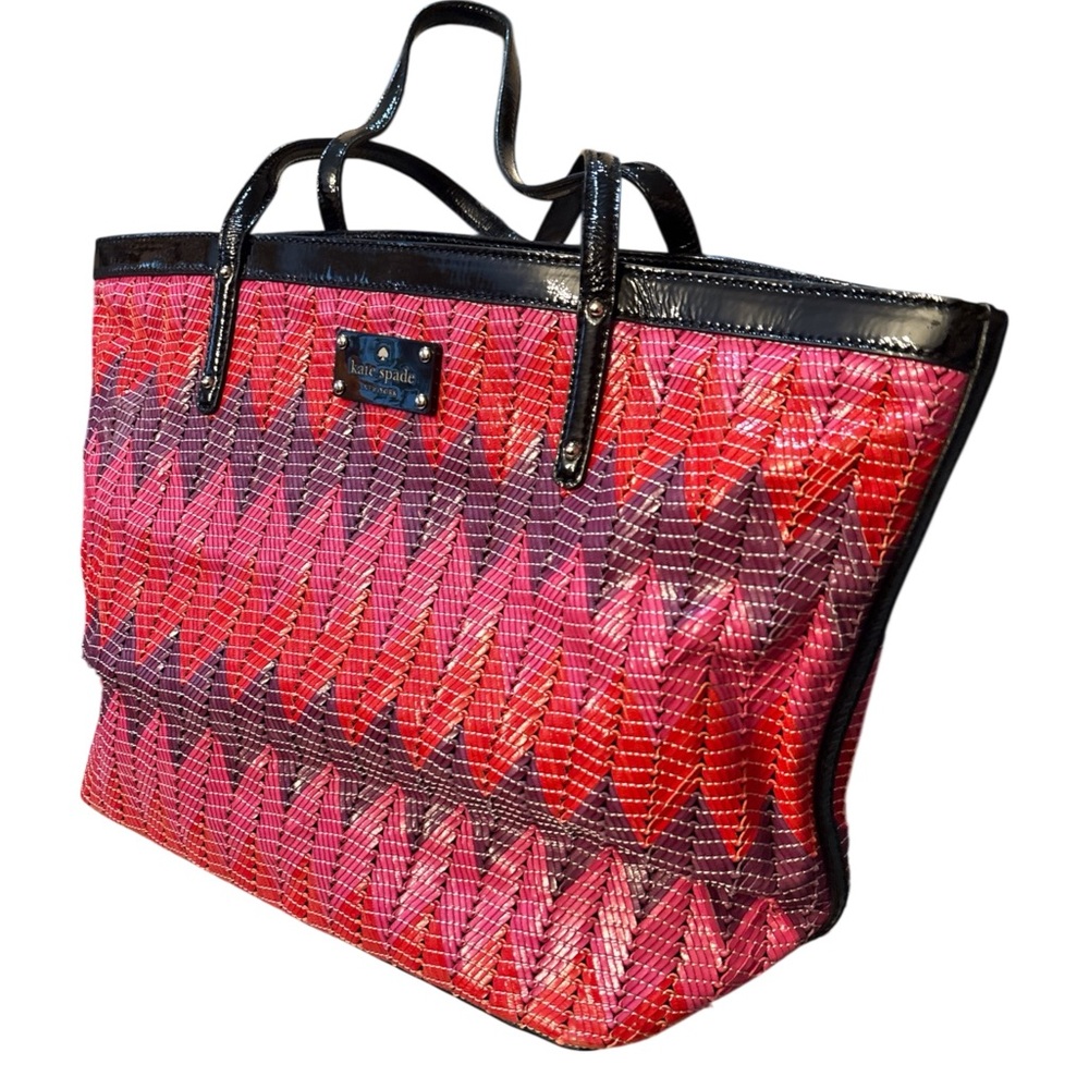 Kate Spade Beverly Breeze Pink and Black Patterned Tote - Picture 3 of 5